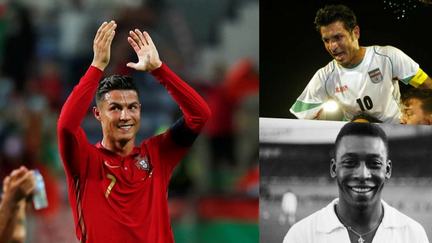 Bảng xếp hạng những cây săn bàn xuất sắc nhất ĐTQG: Ronaldo “cô đơn trên đỉnh”